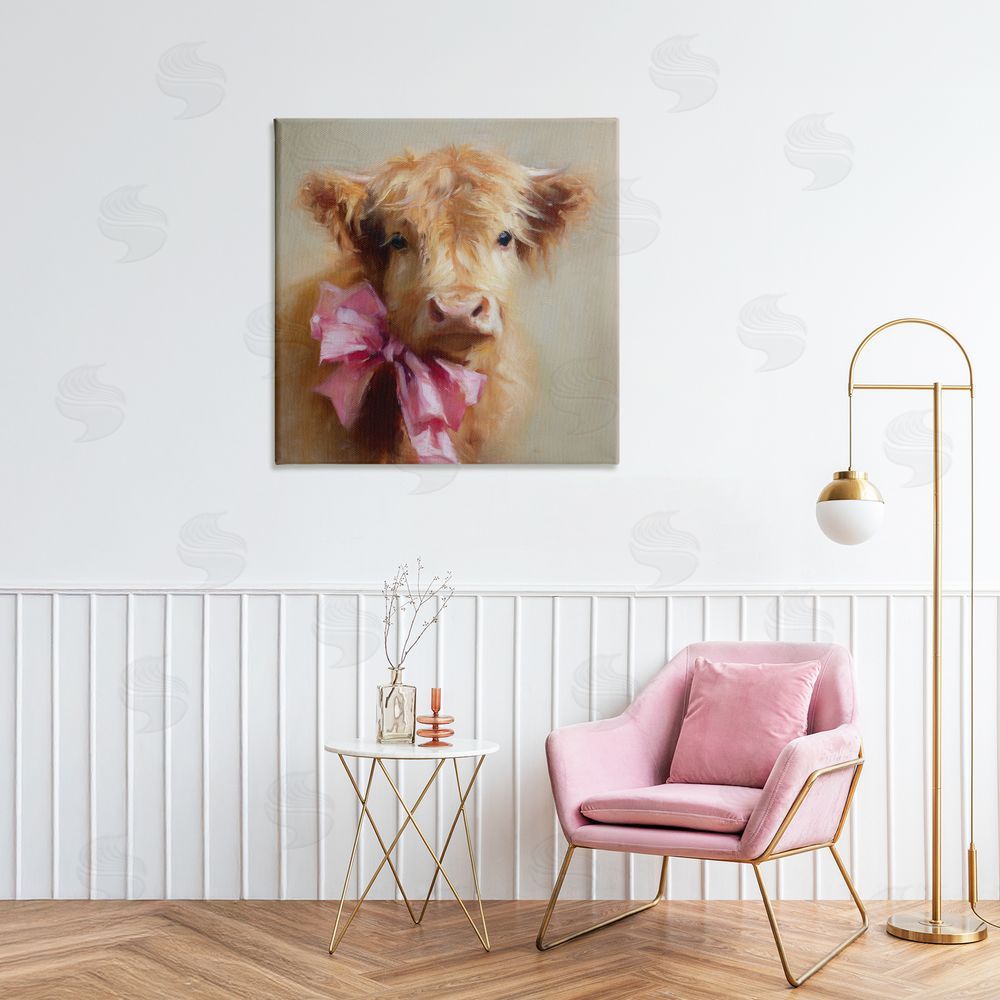 Tina LeCour Little Highland Sweetheart Stretched Canvas Wall Art in Room