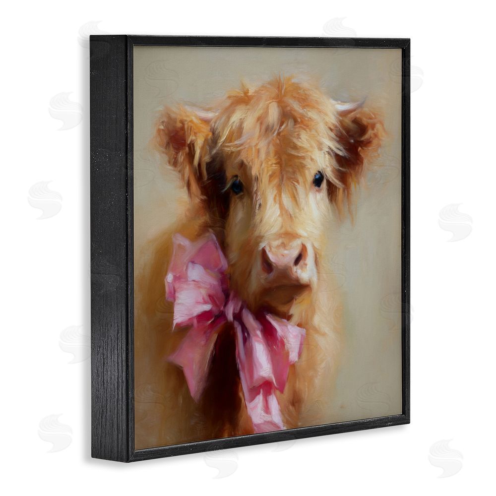 Tina LeCour Little Highland Sweetheart Blacked Framed Giclee Wall Art Print