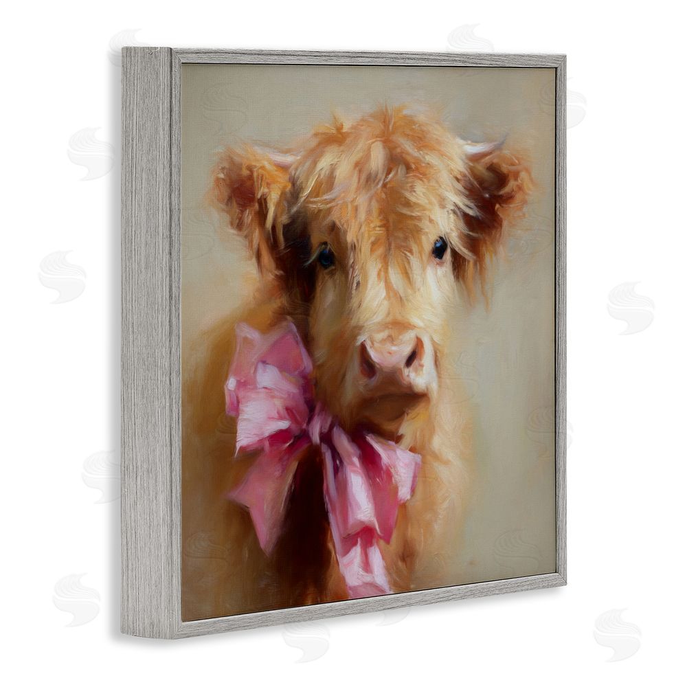 Tina LeCour Little Highland Sweetheart Gray Framed Giclee Wall Art Print
