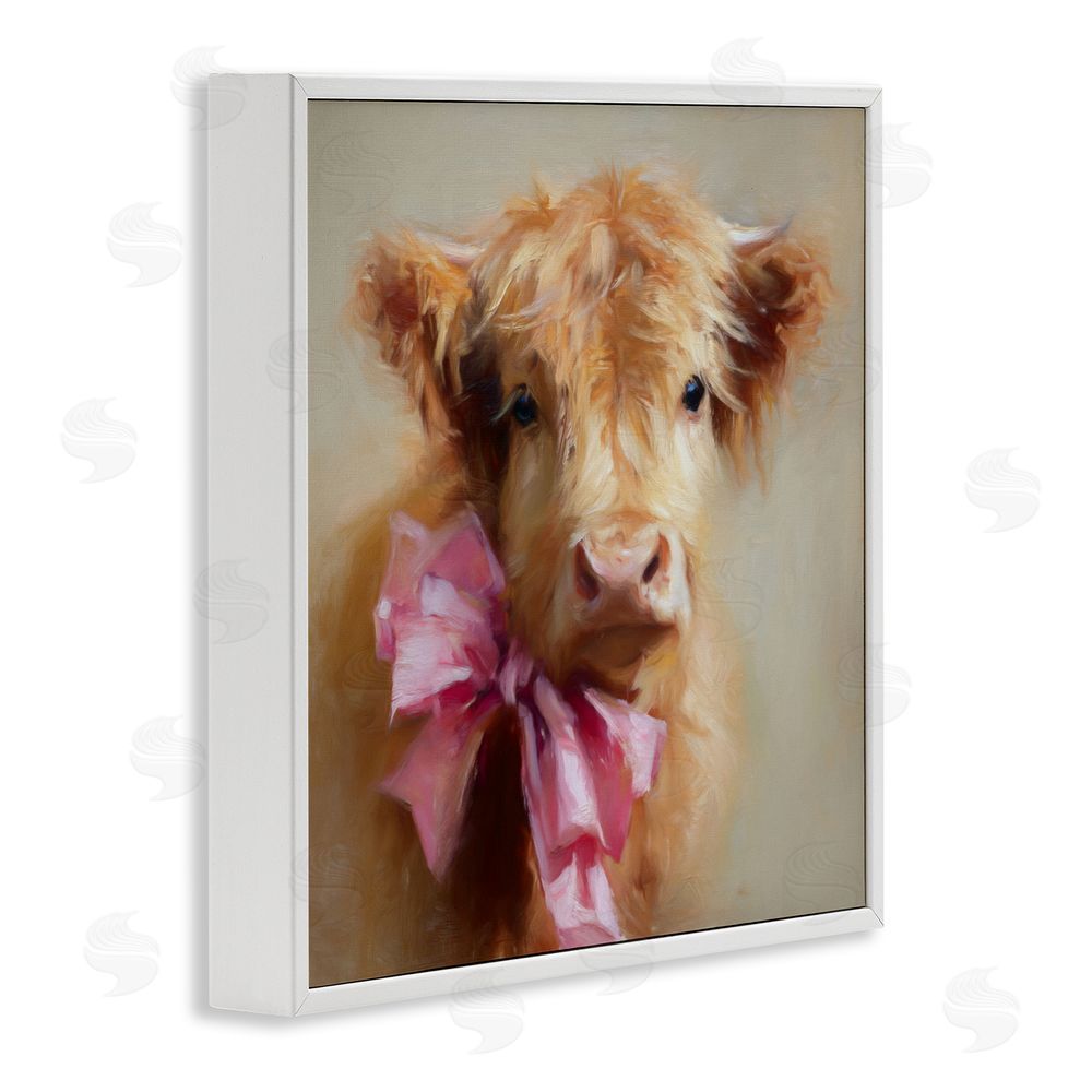 Tina LeCour Little Highland Sweetheart White Framed Giclee Wall Art Print