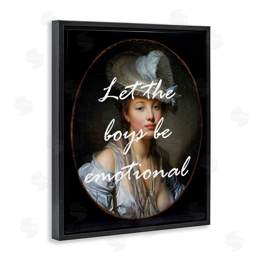 Tina LeCour Let The Boys Be Emotional Black Floating Frame Canvas Wall Art Print