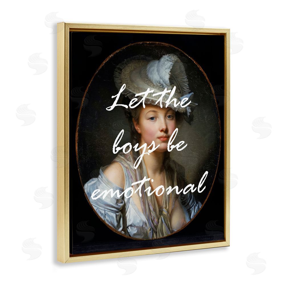 Tina LeCour Let The Boys Be Emotional Gold Floating Frame Canvas Wall Art Print