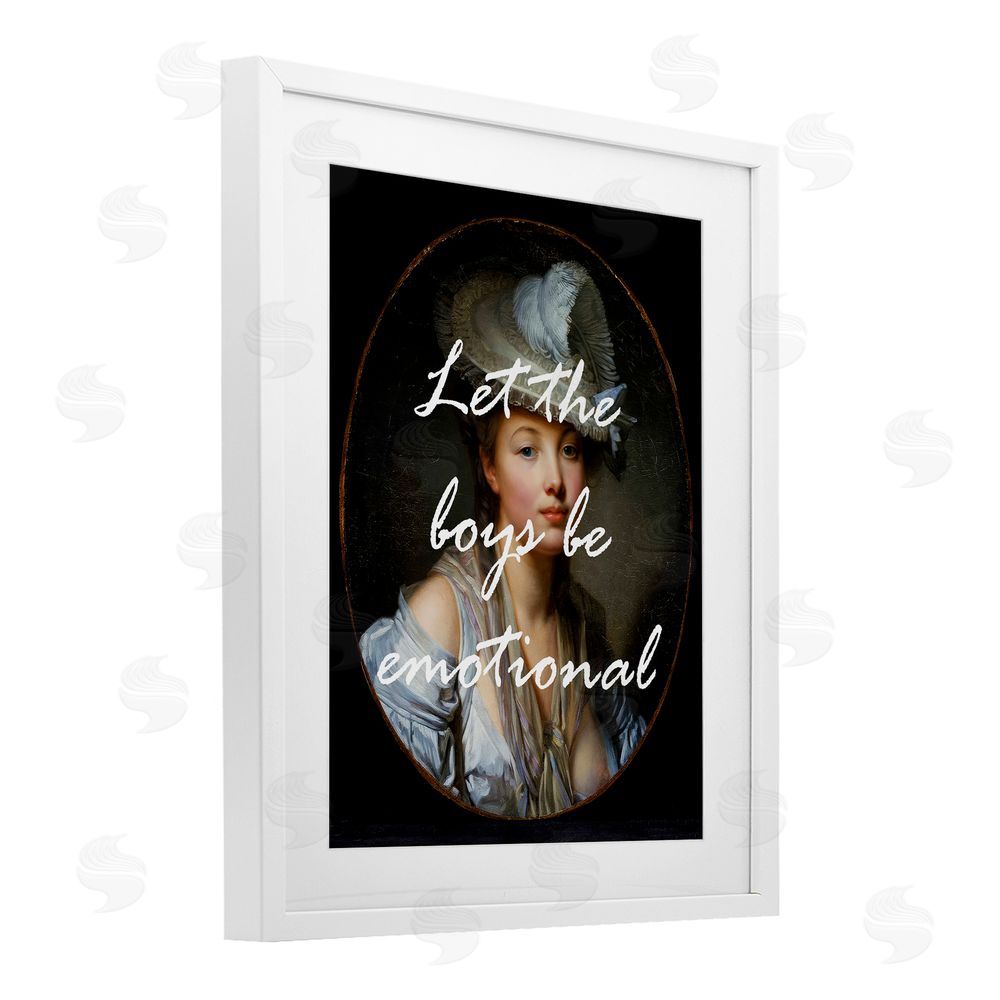 Tina LeCour Let The Boys Be Emotional White Framed Print Under Glass Wall Art