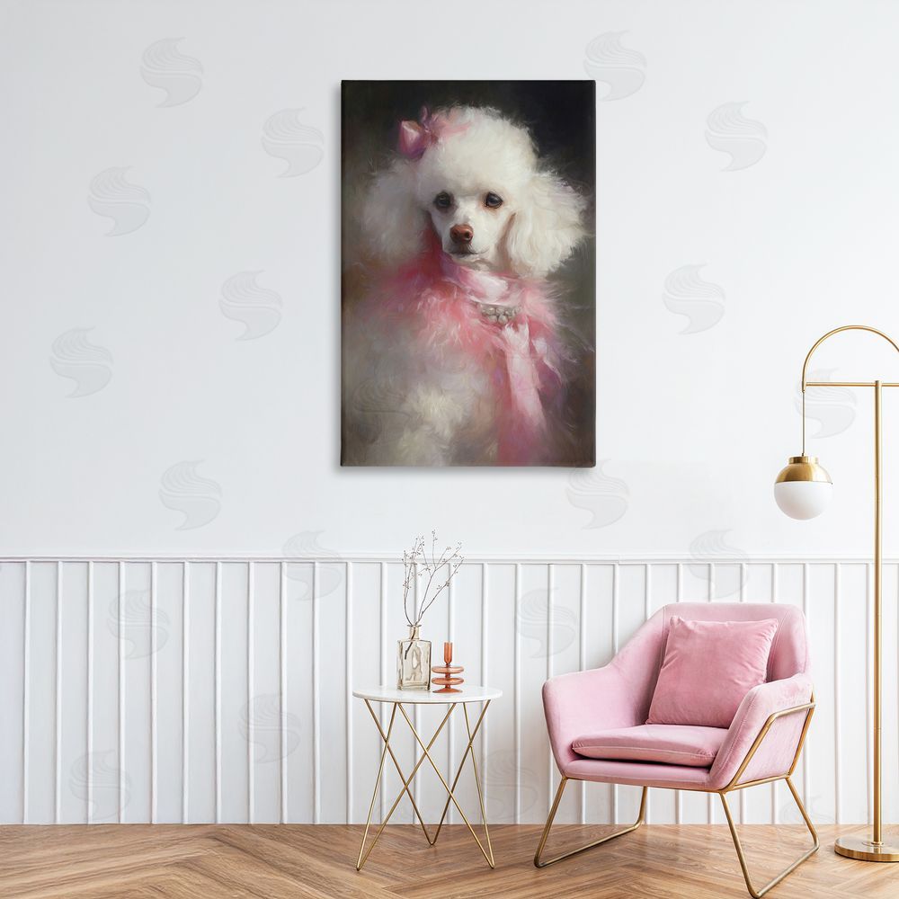 Tina LeCour Just A Girl Who Loves Pink Stretched Canvas Wall Art in Room