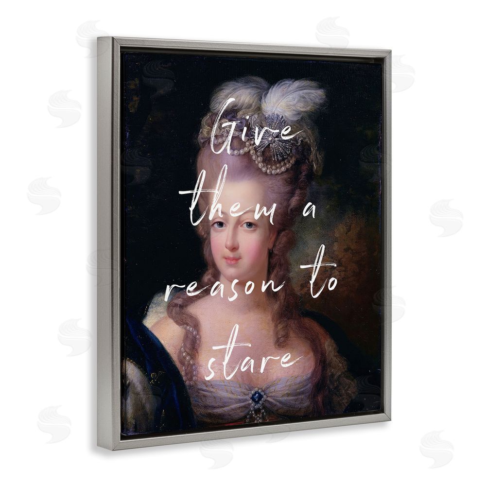 Tina LeCour Give Them A Reason To Stare Gray Floating Frame Canvas Wall Art Print