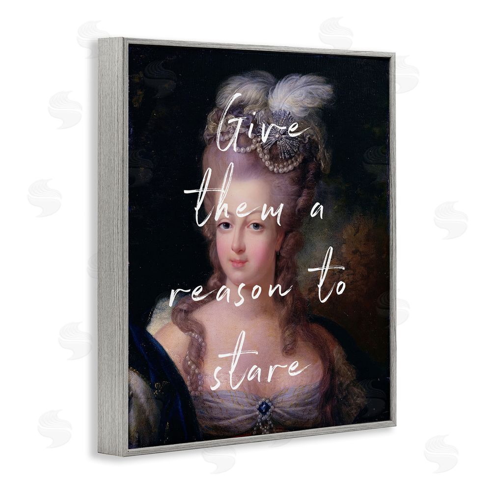 Tina LeCour Give Them A Reason To Stare Gray Framed Giclee Wall Art Print