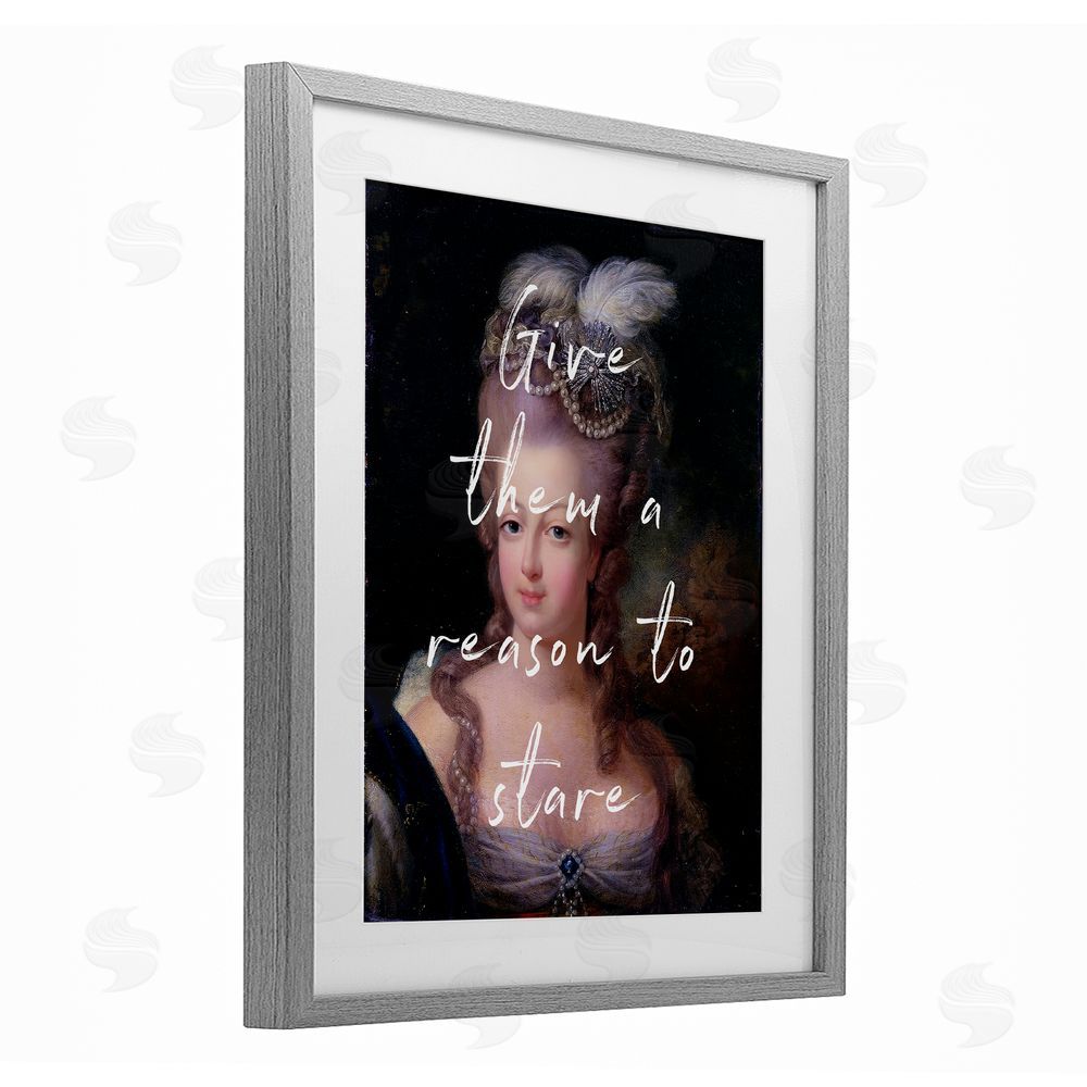 Tina LeCour Give Them A Reason To Stare Gray Framed Print Under Glass Wall Art