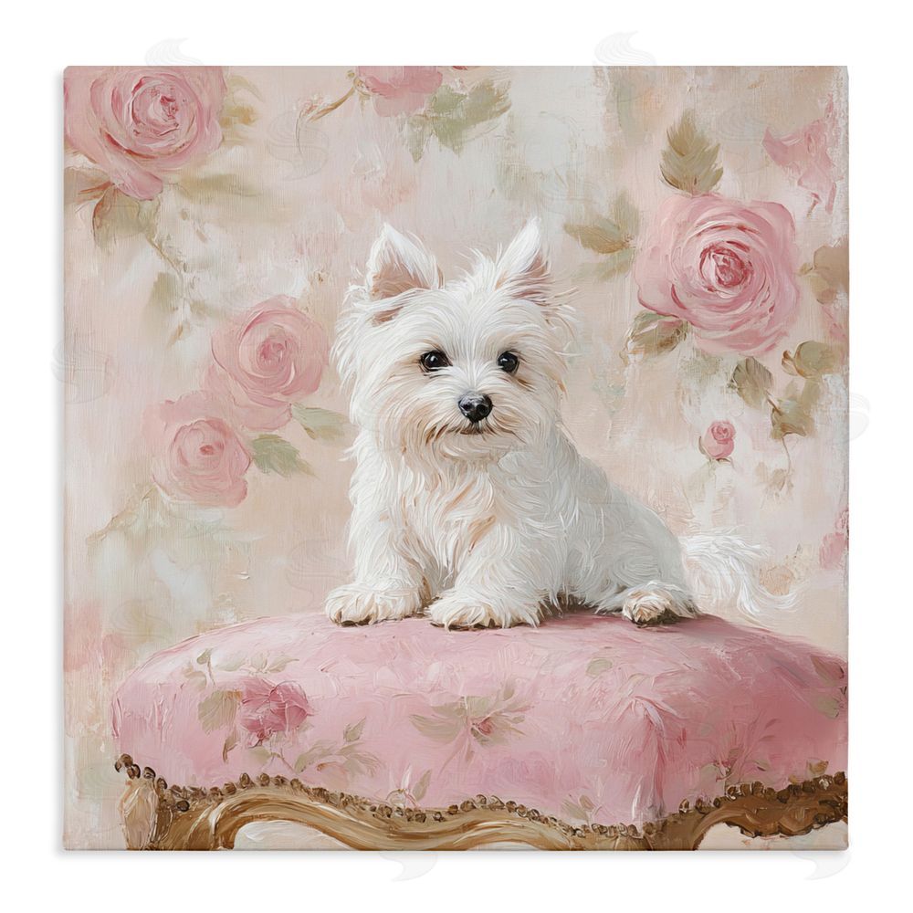 Tina LeCour Fancy Francesca Puppy Stretched Canvas Wall Art