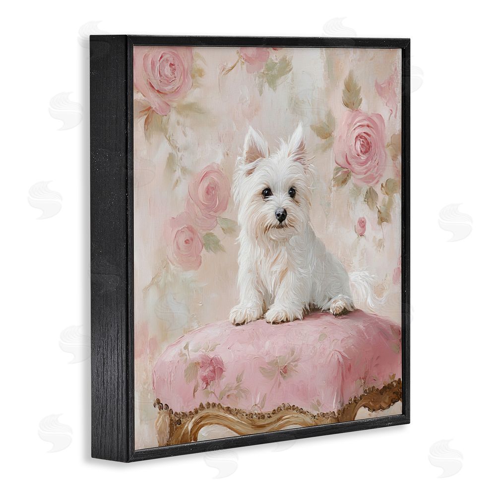 Tina LeCour Fancy Francesca Puppy Blacked Framed Giclee Wall Art Print