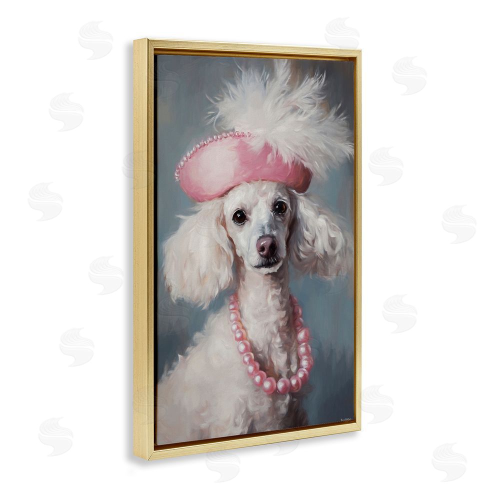 Tina LeCour Beautiful Collette Pup Gold Floating Frame Canvas Wall Art Print