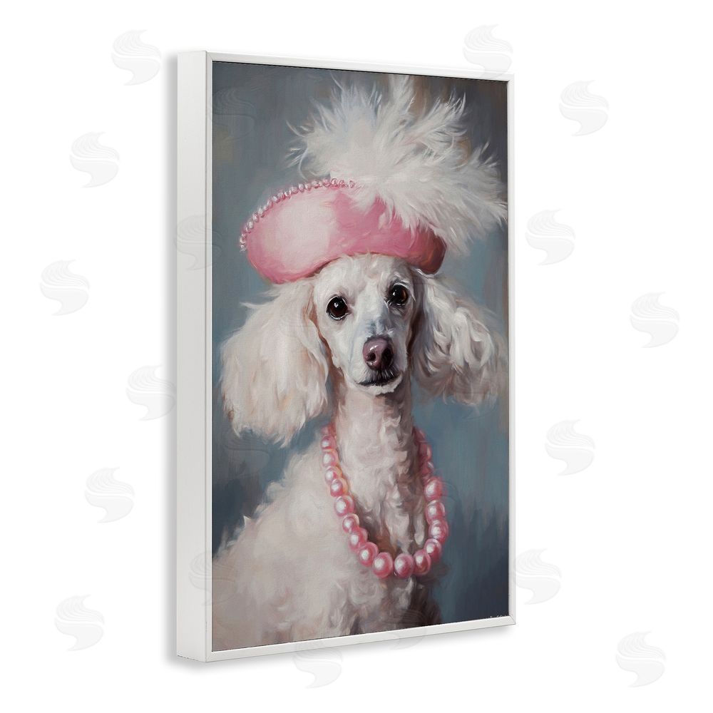 Tina LeCour Beautiful Collette Pup White Framed Giclee Wall Art Print