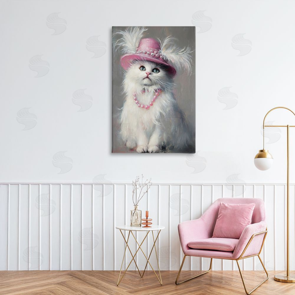 Tina LeCour Beautiful Brigitte Cat Stretched Canvas Wall Art in Room