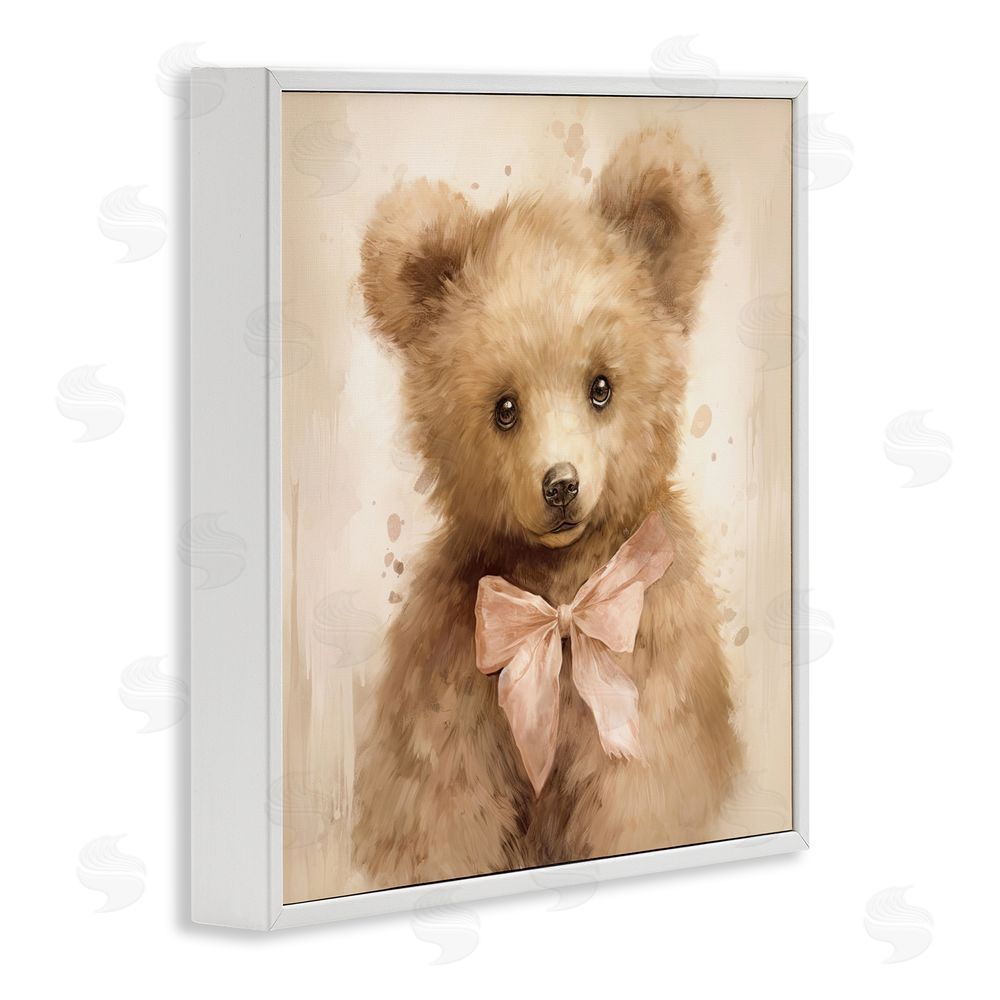 Tina LeCour Little Baby Bear White Framed Giclee Wall Art Print