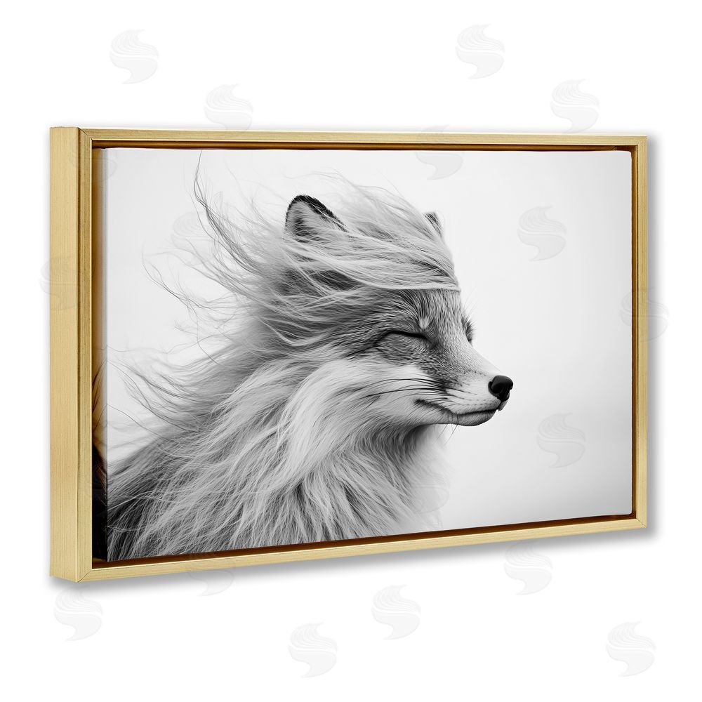 Tina LeCour Easy Breezy Fox Gold Floating Frame Canvas Wall Art