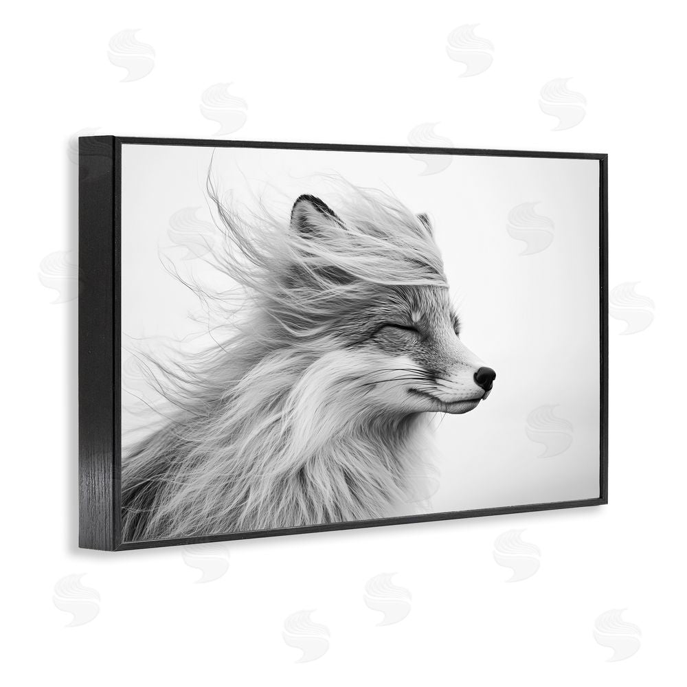 Tina LeCour Easy Breezy Fox Blacked Framed Giclee Wall Art Print