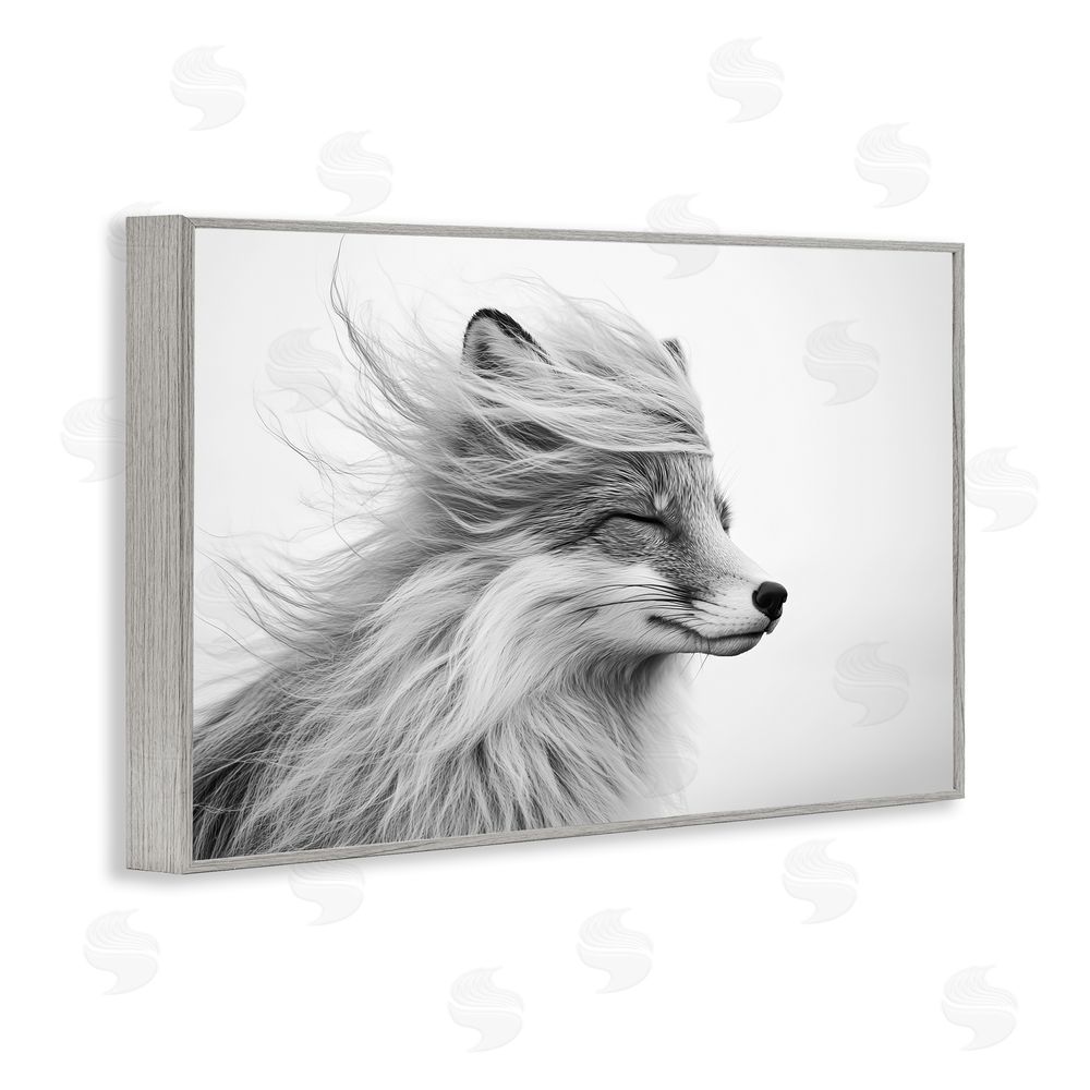Tina LeCour Easy Breezy Fox Gray Framed Giclee Wall Art Print