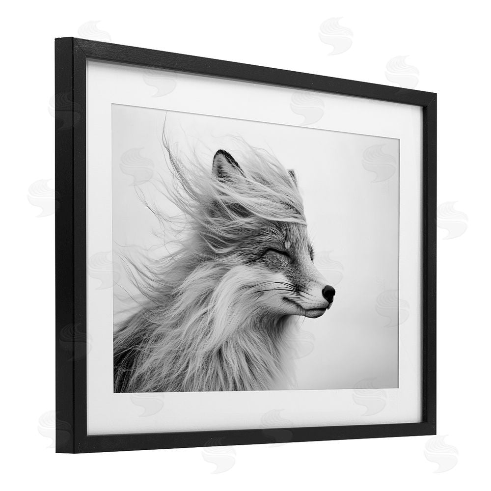 Tina LeCour Easy Breezy Fox Black Framed Print Under Glass with Mat Wall Art