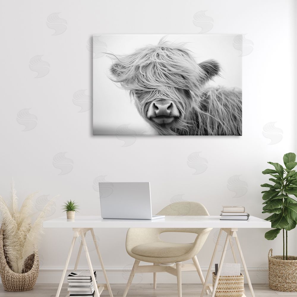 Tina LeCour Easy Breezy Cattle Stretched Canvas Wall Art in Room