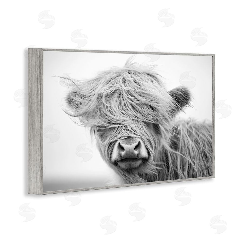 Tina LeCour Easy Breezy Cattle Gray Framed Giclee Wall Art Print