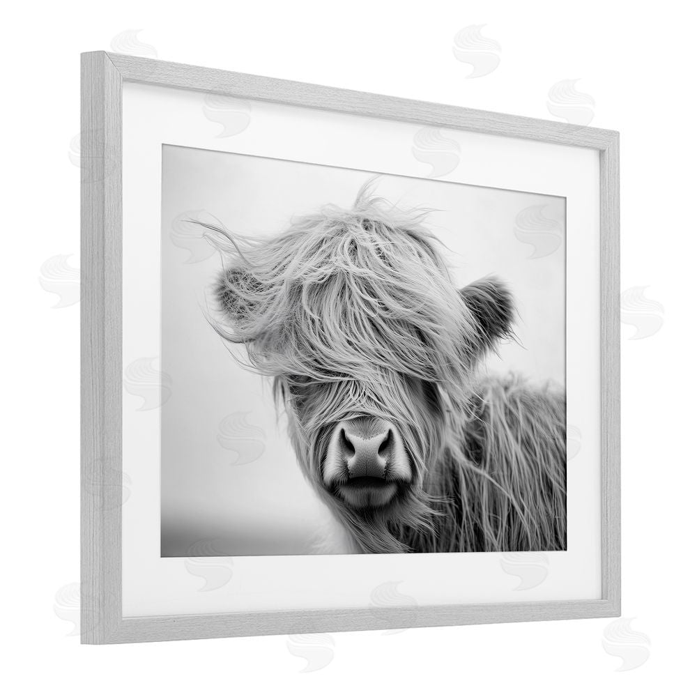 Tina LeCour Easy Breezy Cattle Gray Framed Print Under Glass with Mat Wall Art