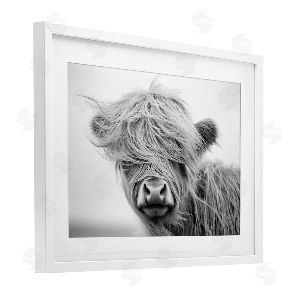 Tina LeCour Easy Breezy Cattle White Framed Print Under Glass with Mat Wall Art