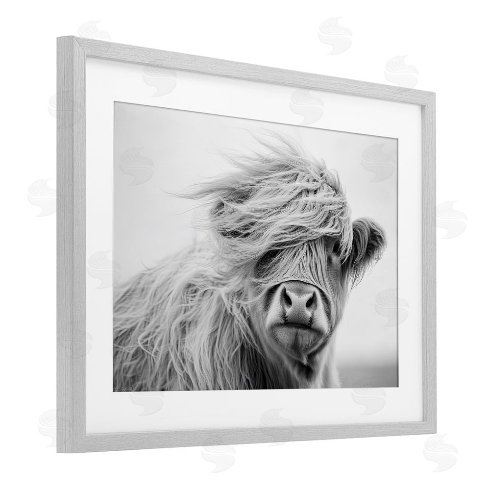 Tina LeCour Easy Breezy Highland Gray Framed Print Under Glass with Mat Wall Art