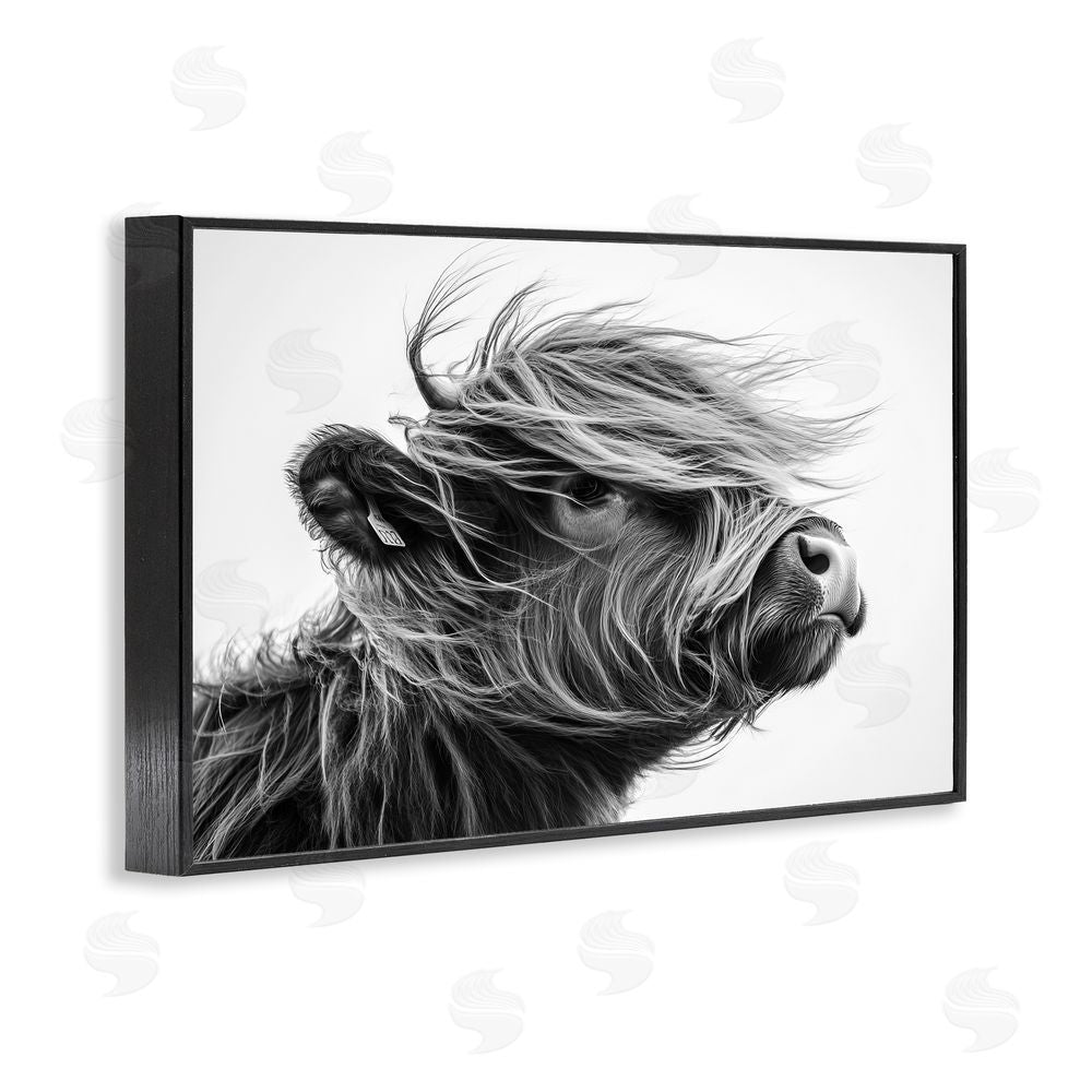 Tina LeCour Handsome Highland Portrait Blacked Framed Giclee Wall Art Print