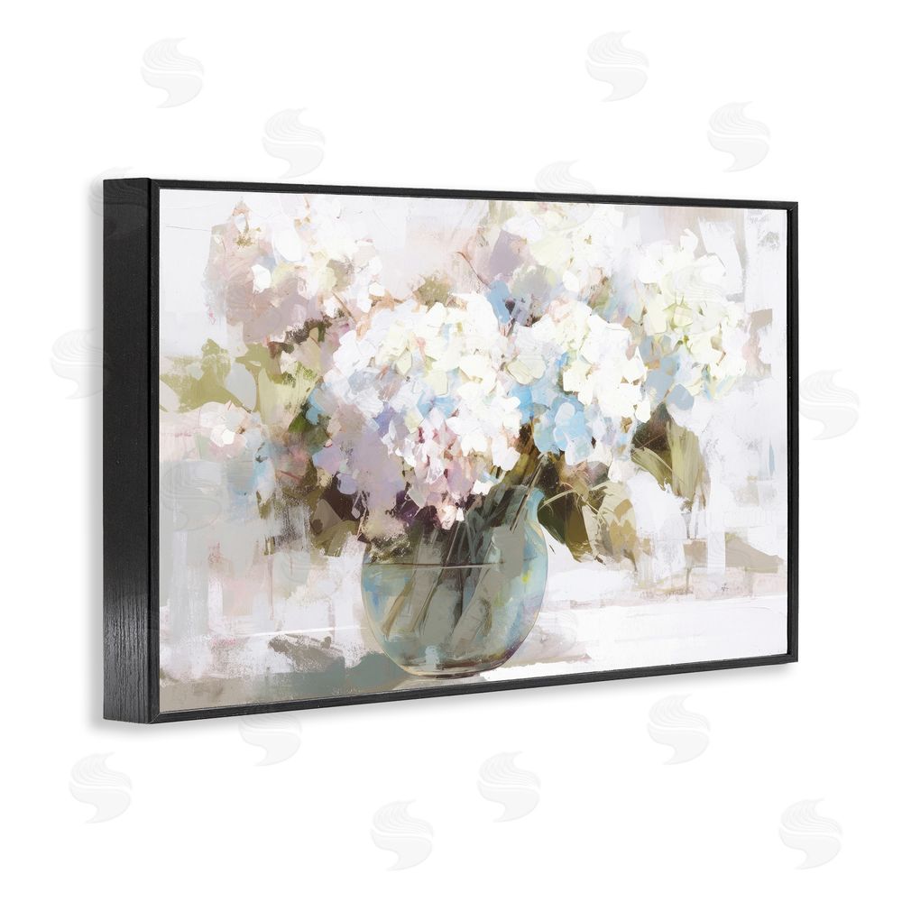 Tina LeCour Blushing Bride Garden Flowers Black Framed Giclee Wall Art Print