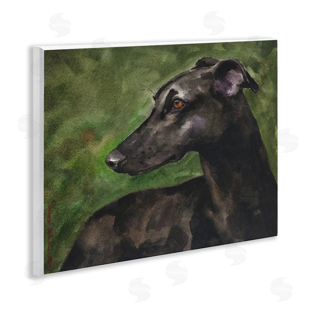 George Dyachenko Black Greyhound Portrait Wall Plaque Art Print