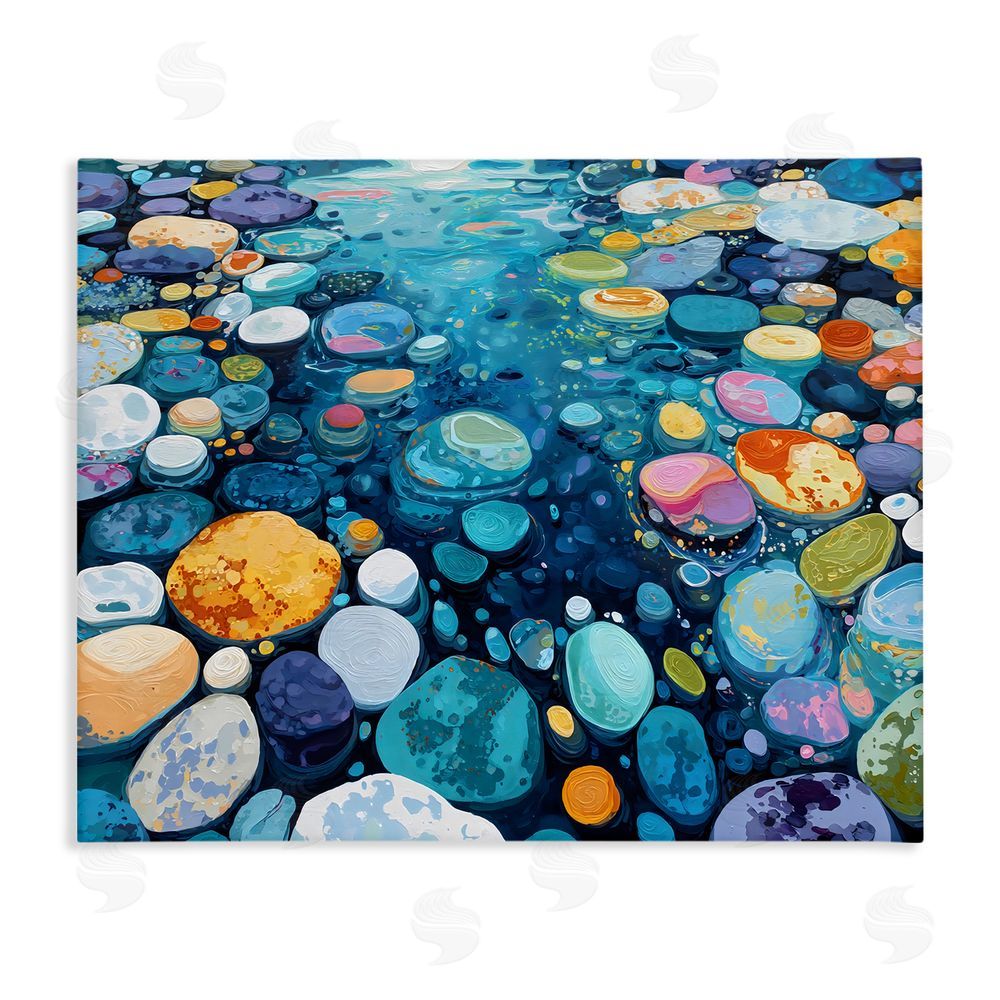 Franklyn Gregory Rainbow Rocks in River Stretched Canvas Wall Art