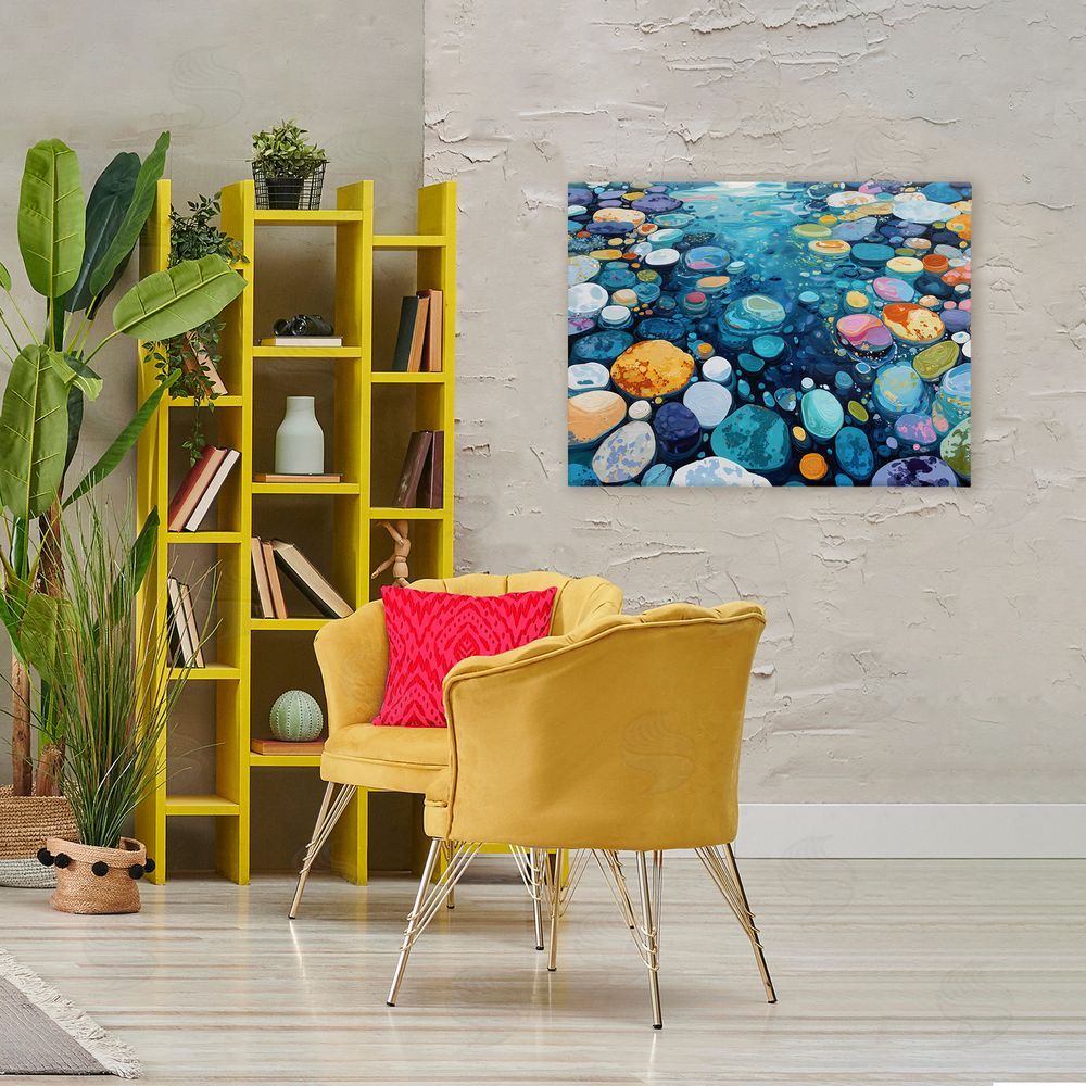 Franklyn Gregory Rainbow Rocks in River Stretched Canvas Wall Art in Room