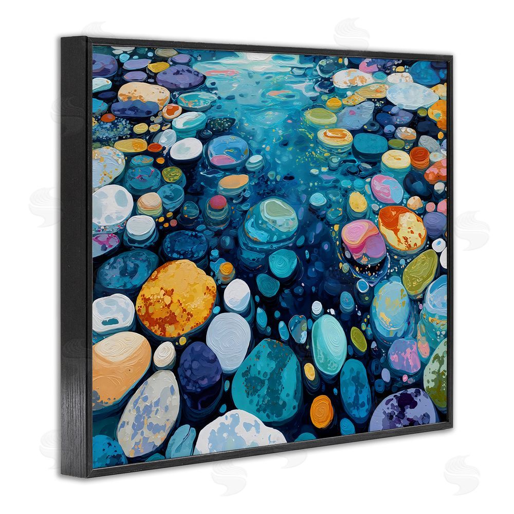 Franklyn Gregory Rainbow Rocks in River Black Framed Giclee Wall Art