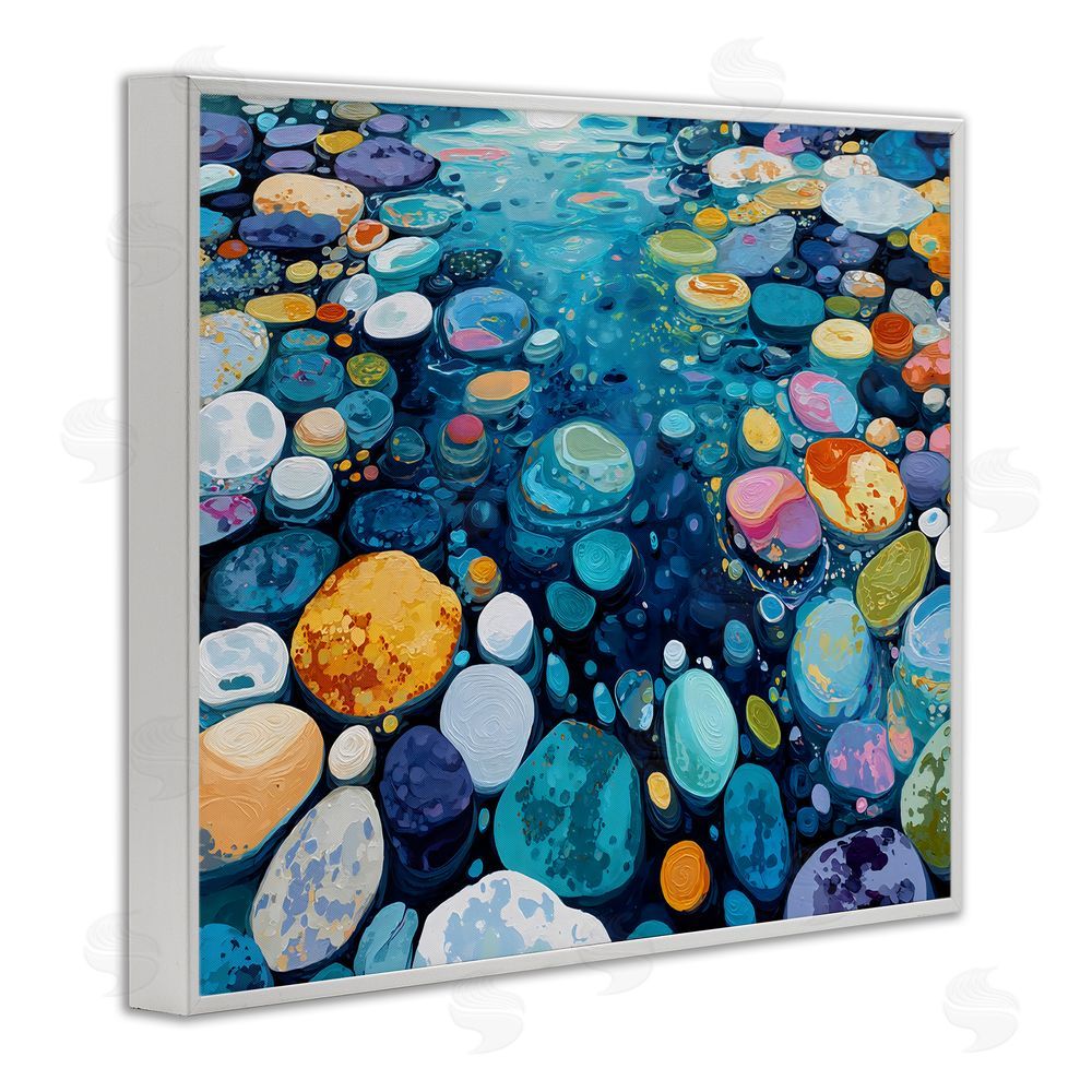 Franklyn Gregory Rainbow Rocks in River White Framed Giclee Wall Art