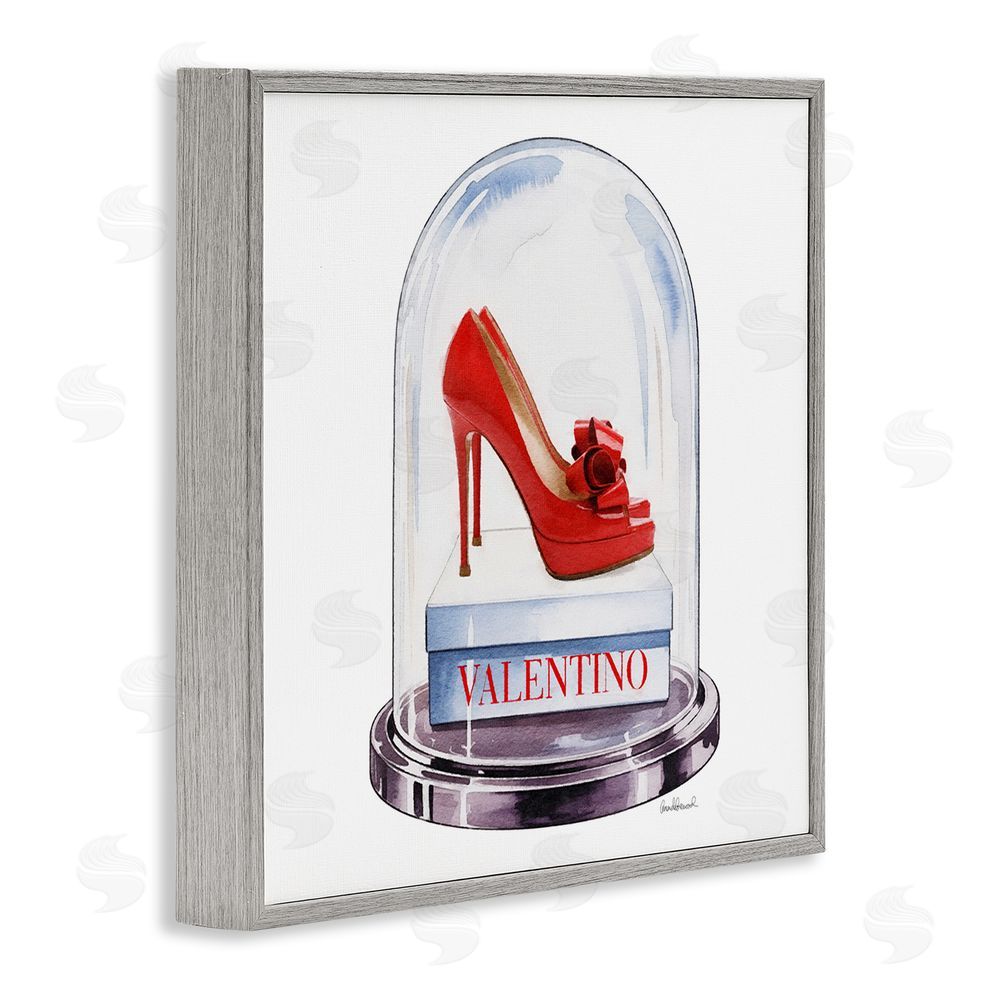 Amanda Greenwood Red Heels in Bell Jar Gray Framed Giclee Wall Art Print