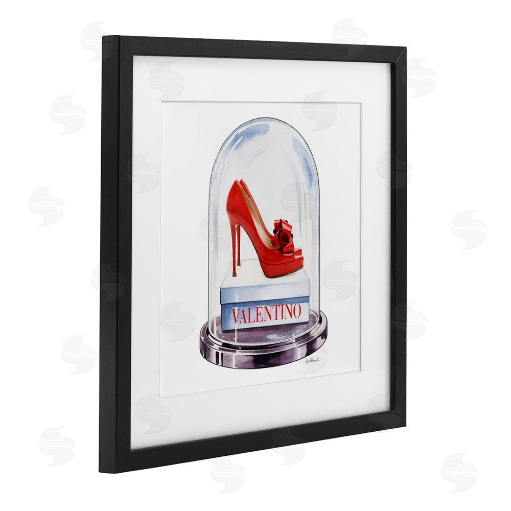 Amanda Greenwood Red Heels in Bell Jar Black Framed Print Under Glass Wall Art