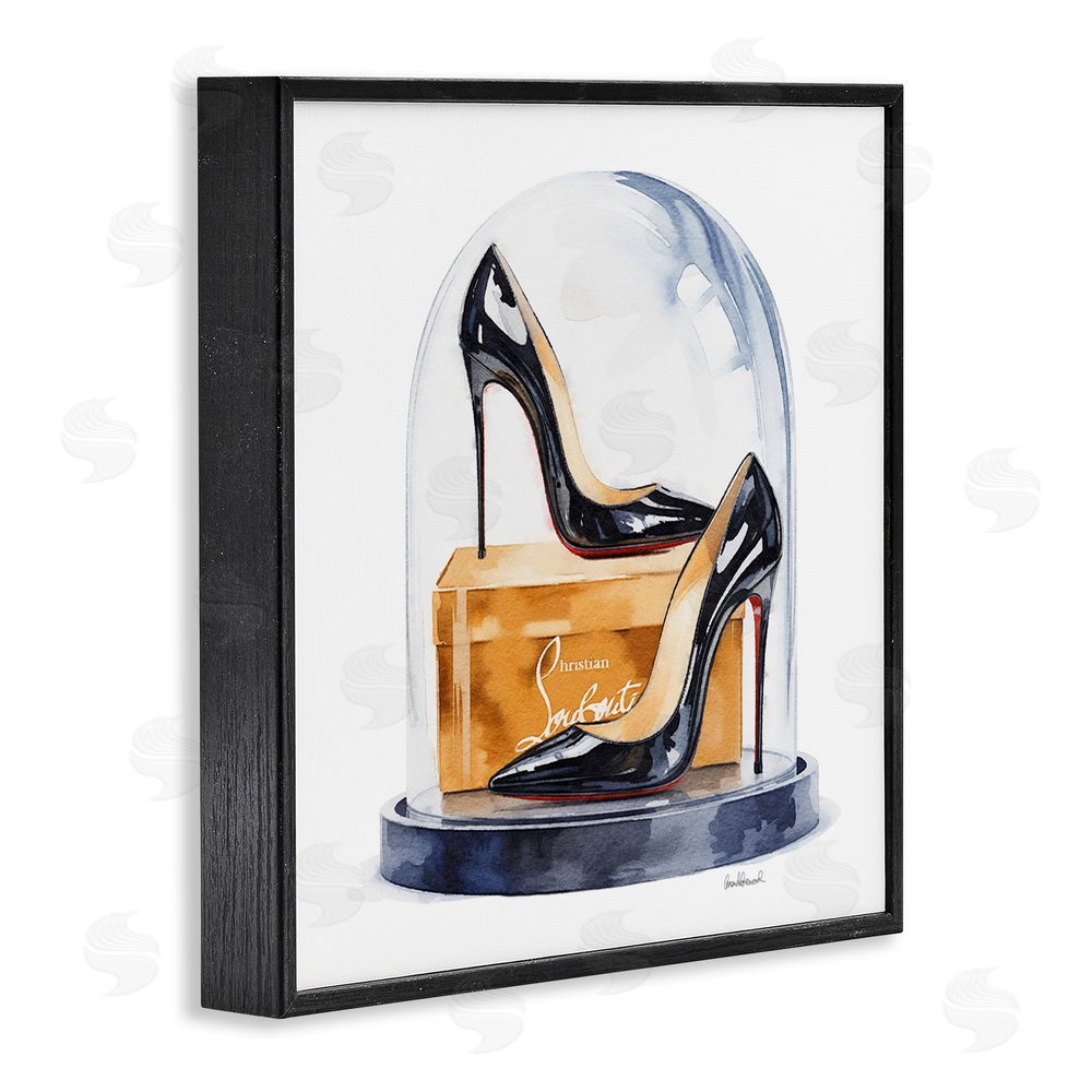 Amanda Greenwood Black High Heels Dome Black Framed Giclee Wall Art Print