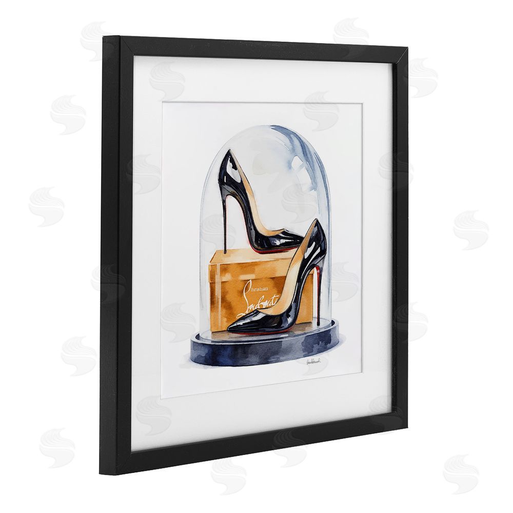 Amanda Greenwood Black High Heels Dome Black Framed Print Under Glass Wall Art