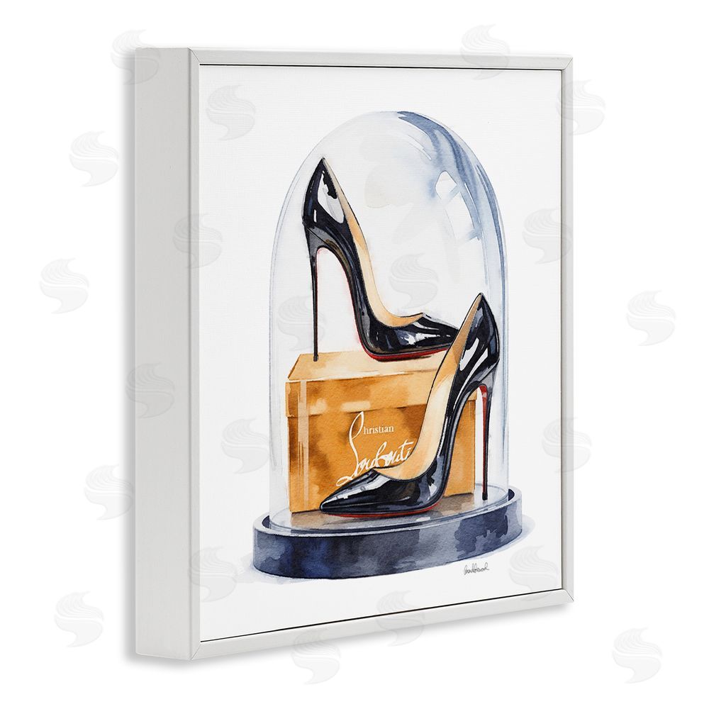 Amanda Greenwood Black High Heels Dome White Framed Giclee Wall Art Print