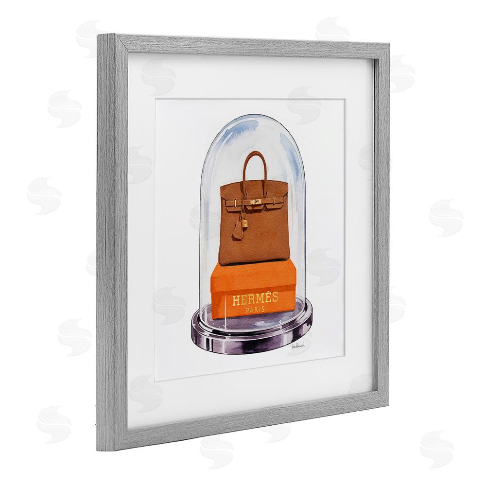 Amanda Greenwood Luxury Handbag Dome Gray Framed Print Under Glass Wall Art