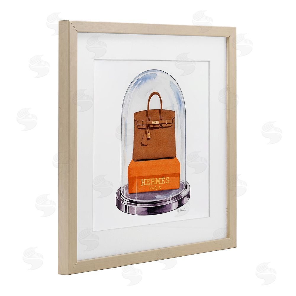 Amanda Greenwood Luxury Handbag Dome Brown Framed Print Under Glass Wall Art