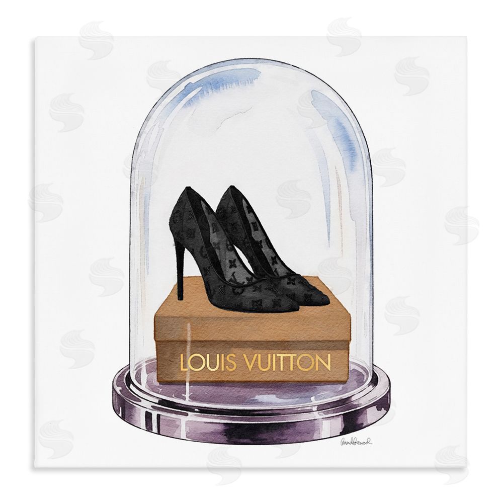 Amanda Greenwood Black Heels in Bell Jar Stretched Canvas Wall Art Print