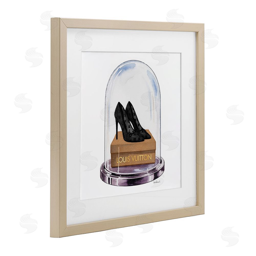 Amanda Greenwood Black Heels in Bell Jar Brown Framed Print Under Glass Wall Art