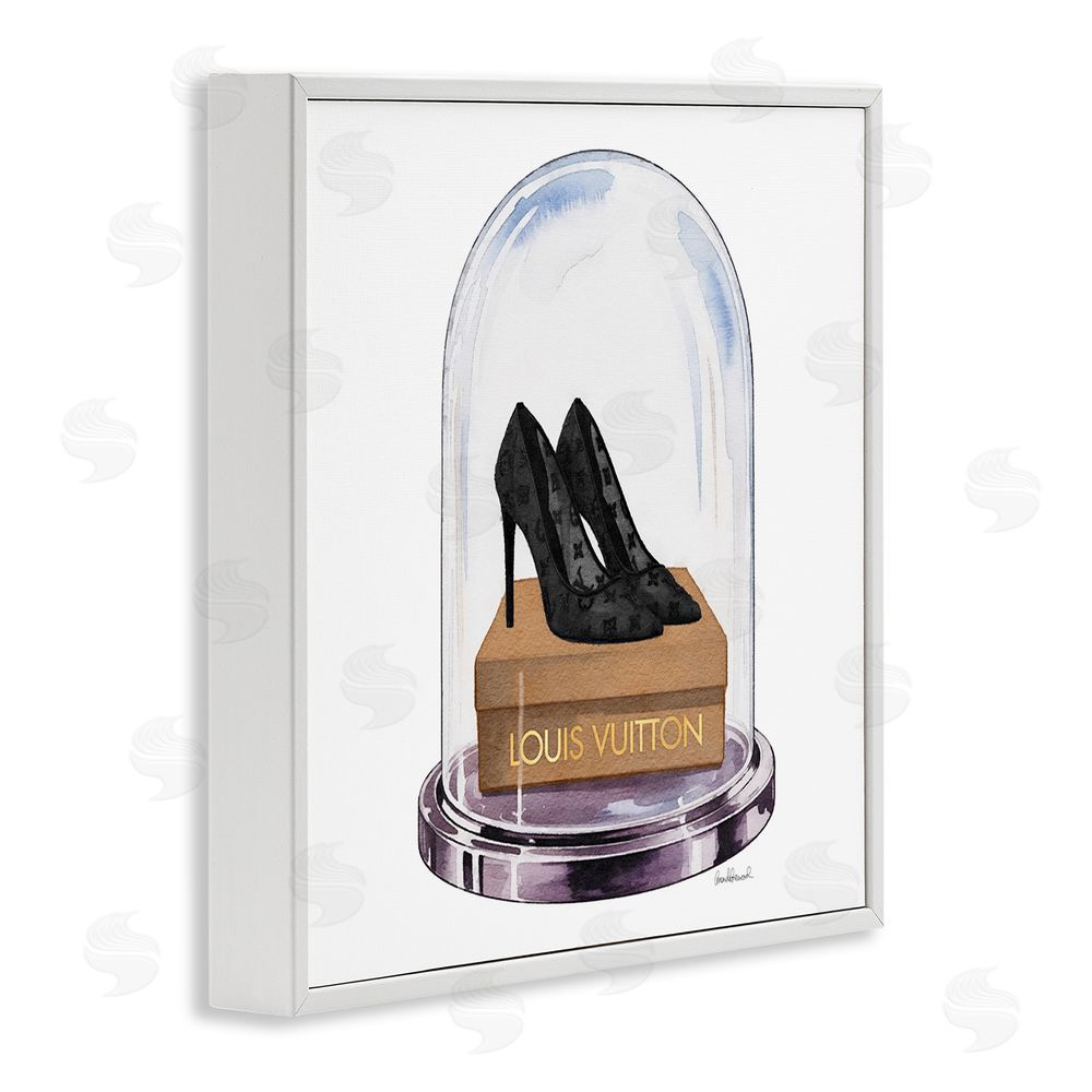 Amanda Greenwood Black Heels in Bell Jar White Framed Giclee Wall Art Print