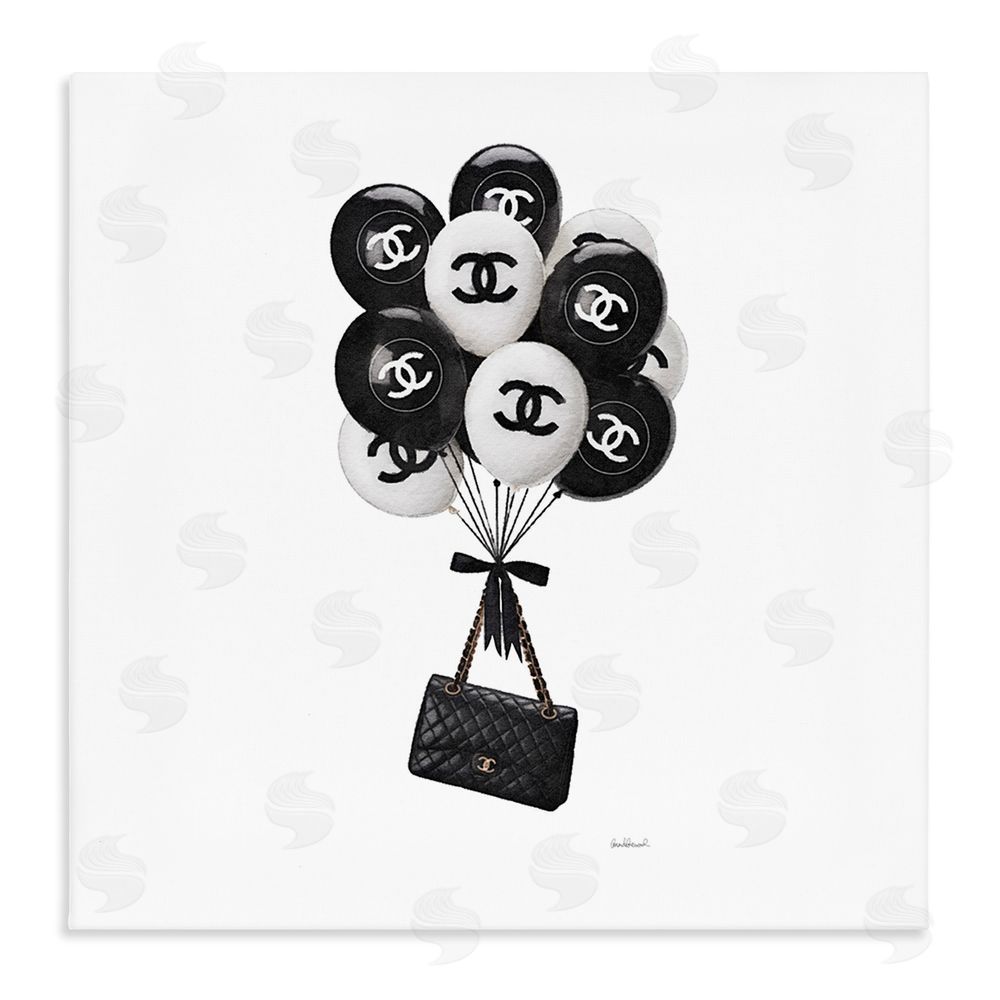Amanda Greenwood Chic Balloons & Purse Stretched Canvas Wall Art Print
