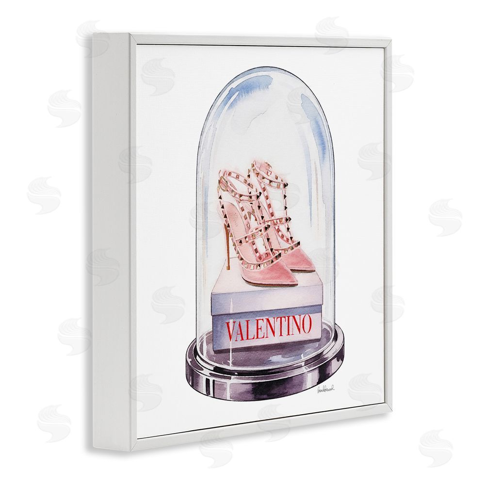 Amanda Greenwood Pink Heels in Bell Jar White Framed Giclee Wall Art Print