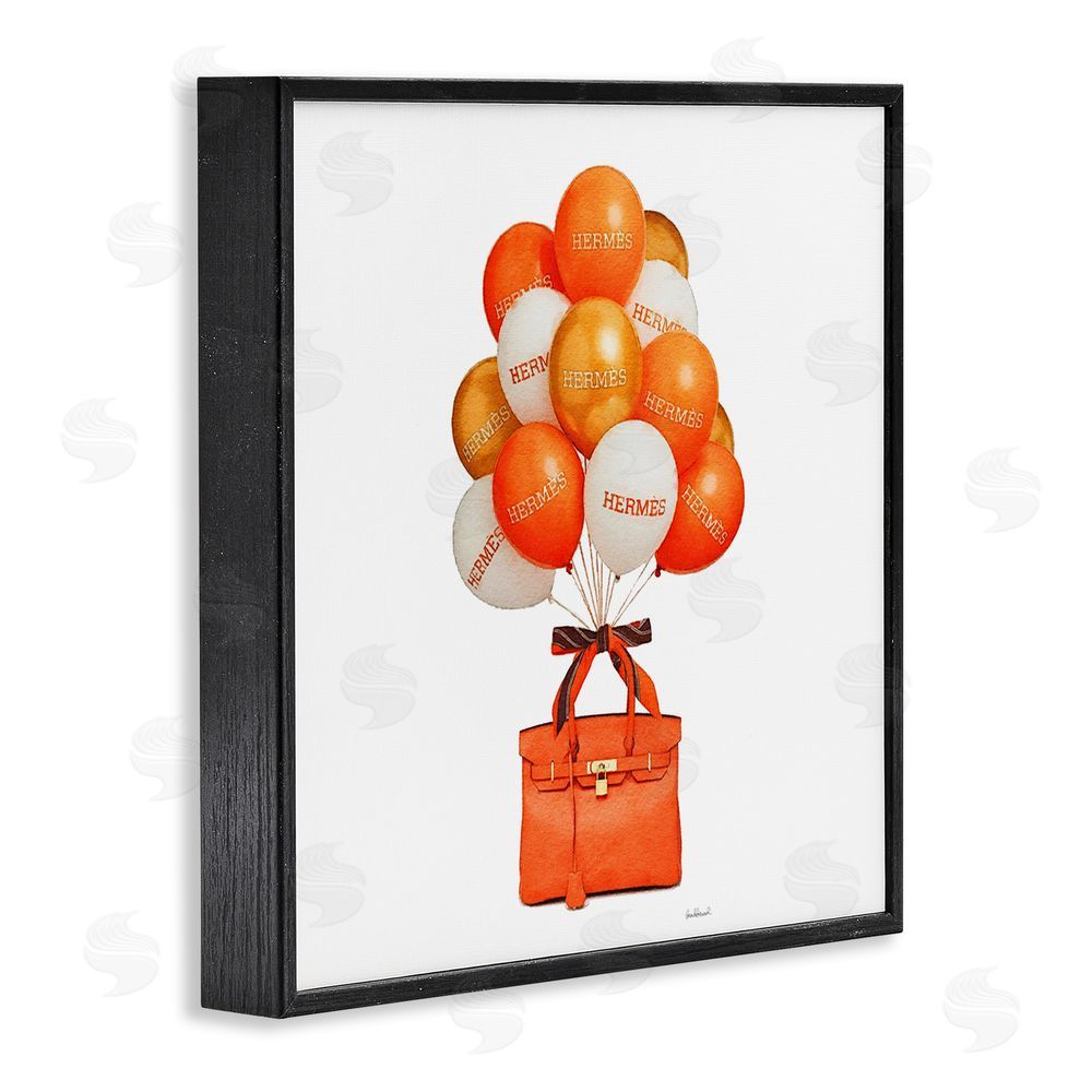 Amanda Greenwood Orange Handbag & Balloons Black Framed Giclee Wall Art Print