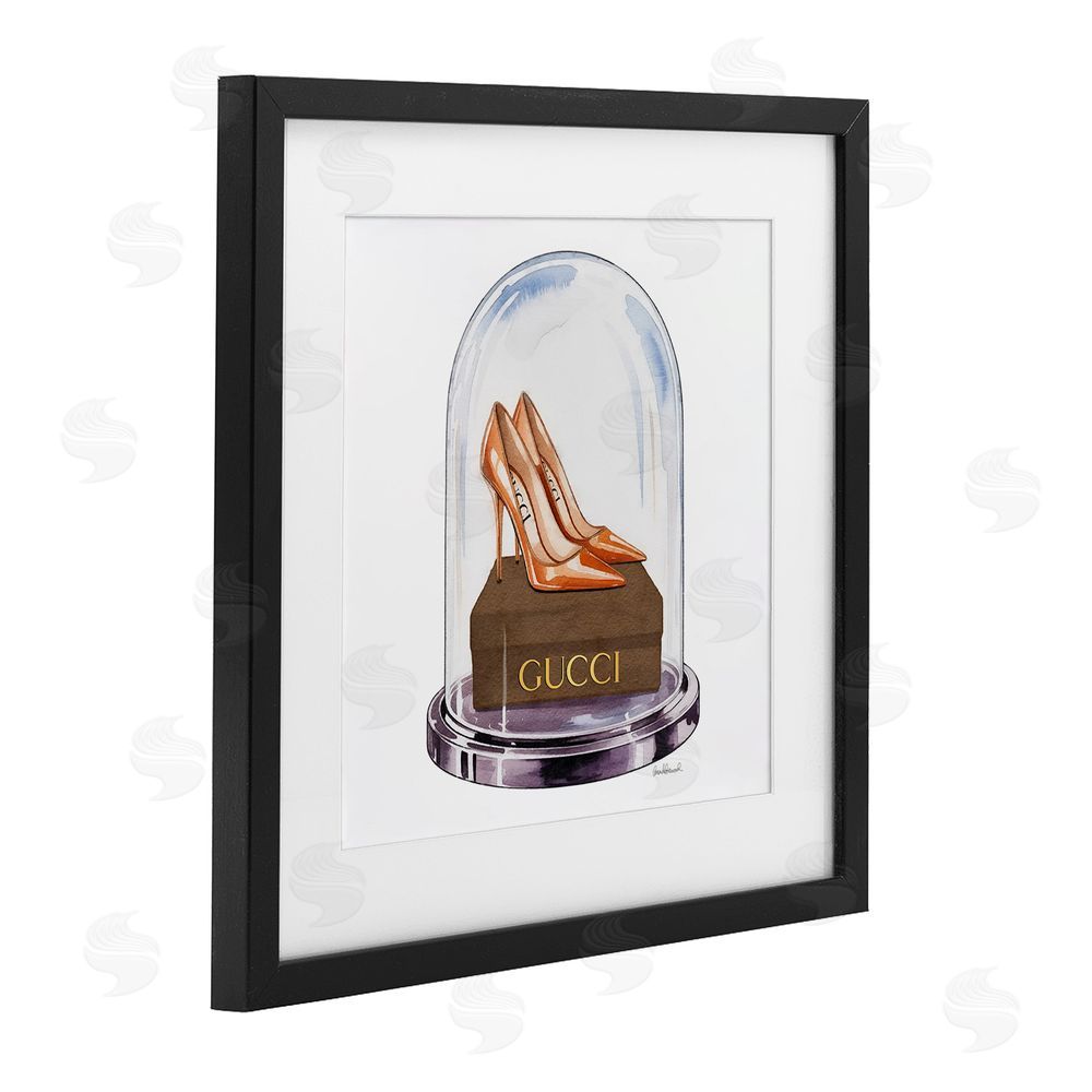 Amanda Greenwood Satin Heels in Bell Jar Black Framed Print Under Glass Wall Art