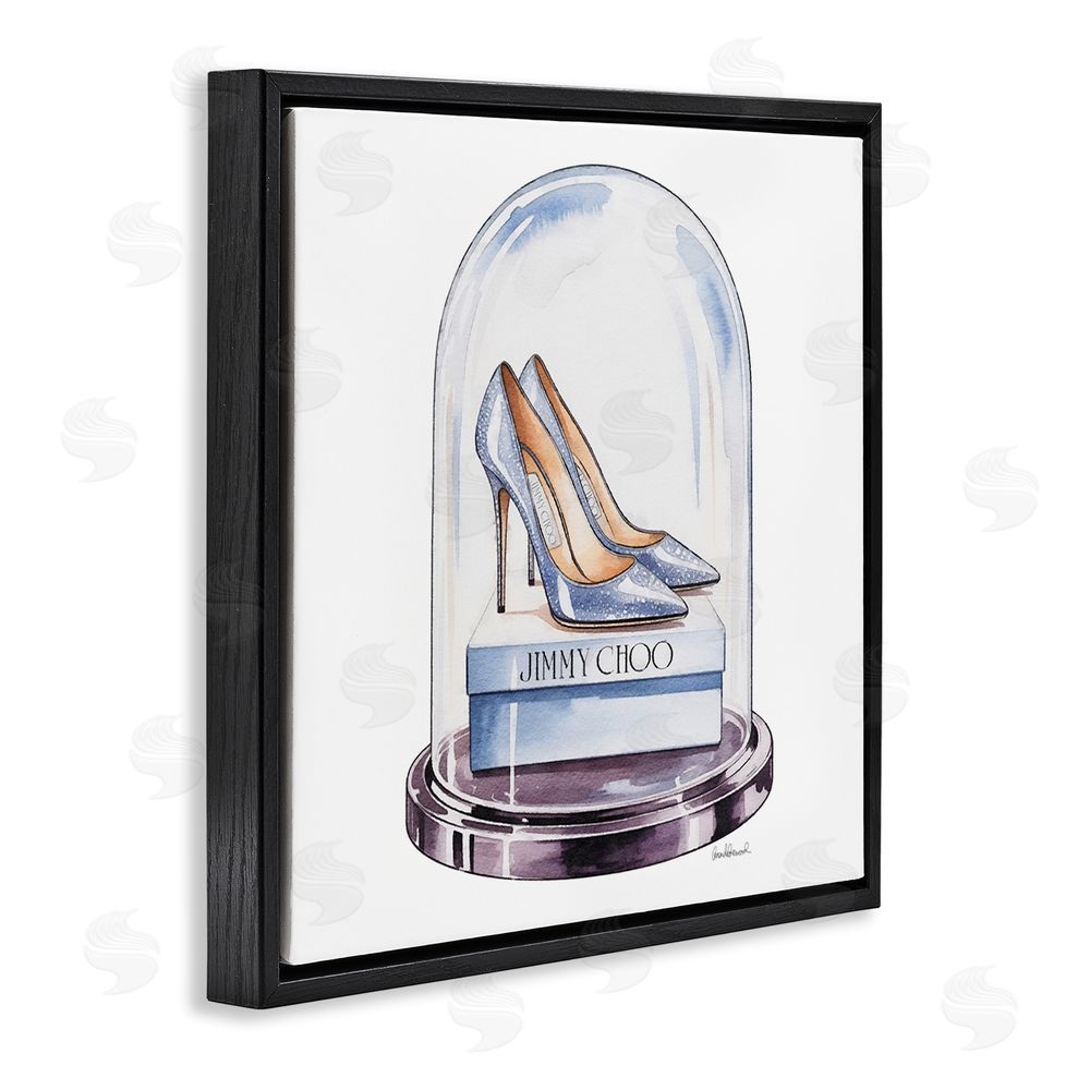 Amanda Greenwood Elegant Shoes in Bell Jar Black Floating Frame Canvas Wall Art Print