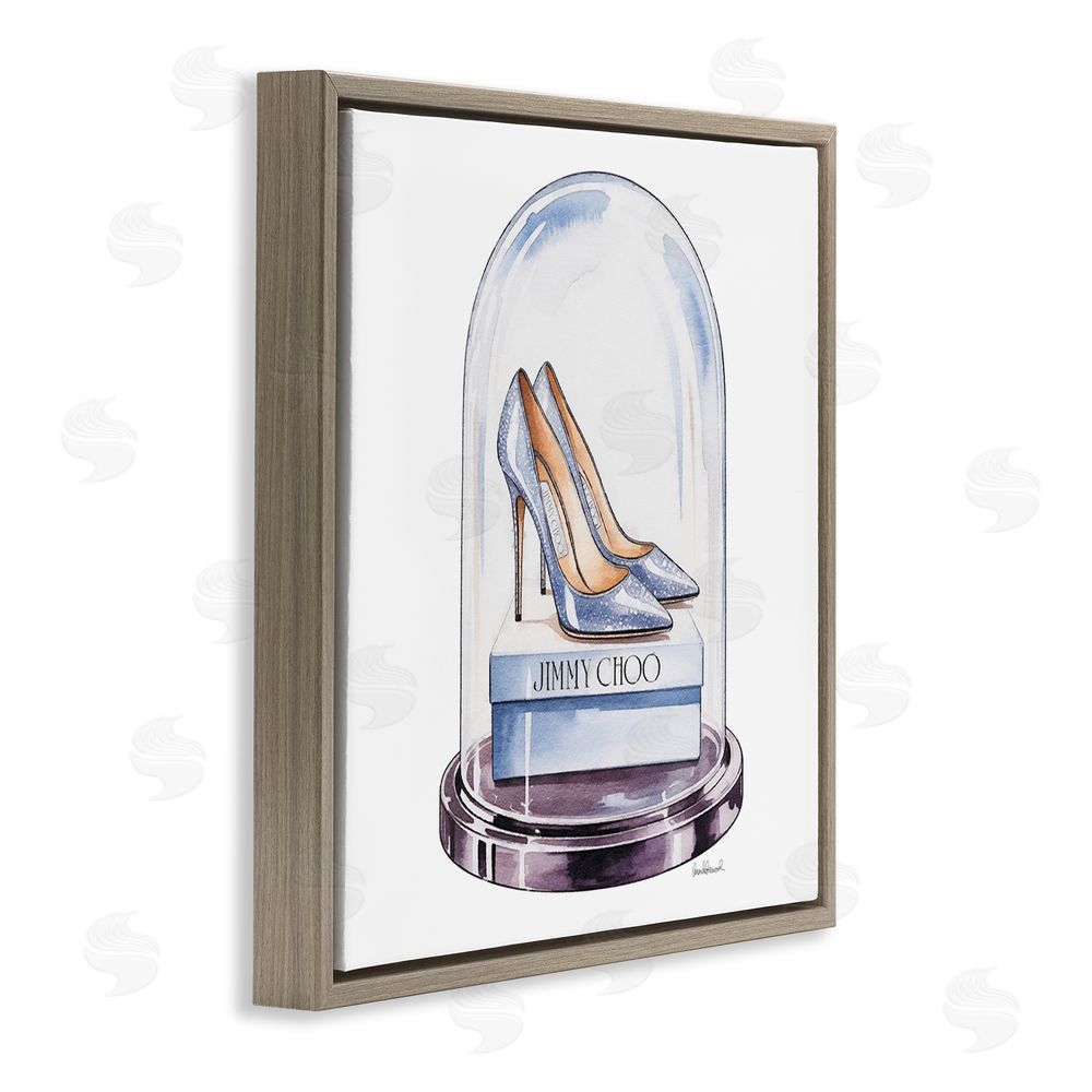 Amanda Greenwood Elegant Shoes in Bell Jar Brown Floating Frame Canvas Wall Art Print