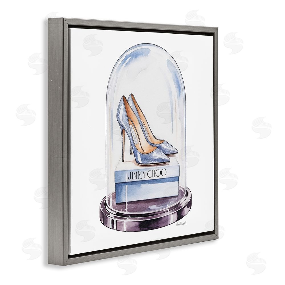 Amanda Greenwood Elegant Shoes in Bell Jar Gray Floating Frame Canvas Wall Art Print